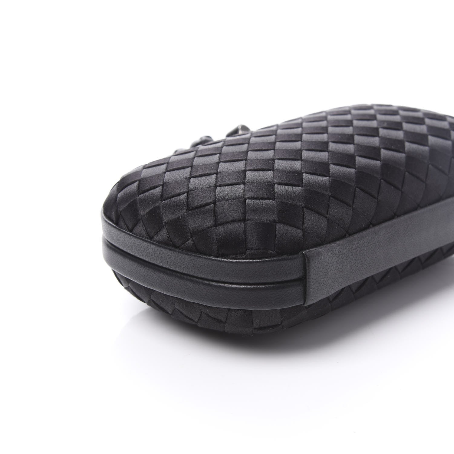 Bottega Veneta Satin Intreccio Impero Knot Clutch Black 7 of 9