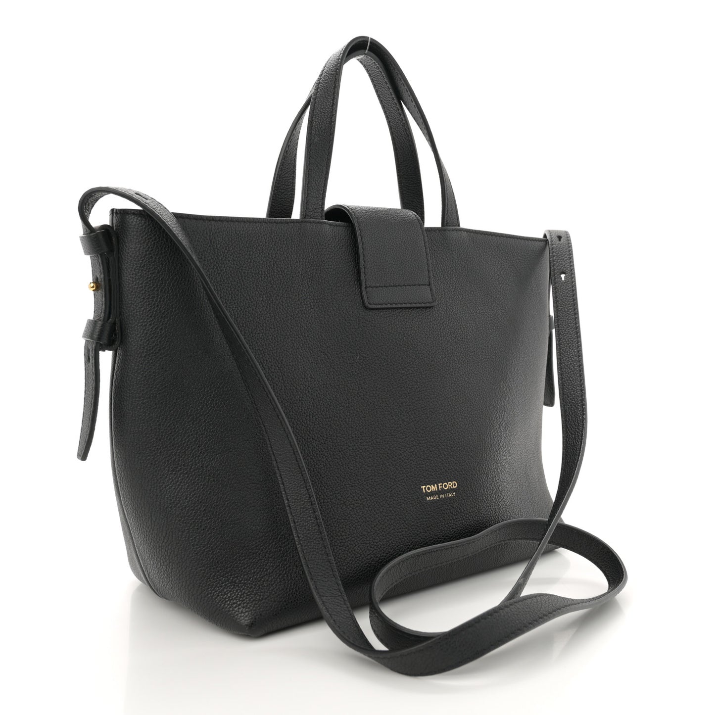Grained Calfskin Mini TF East West Tote Black