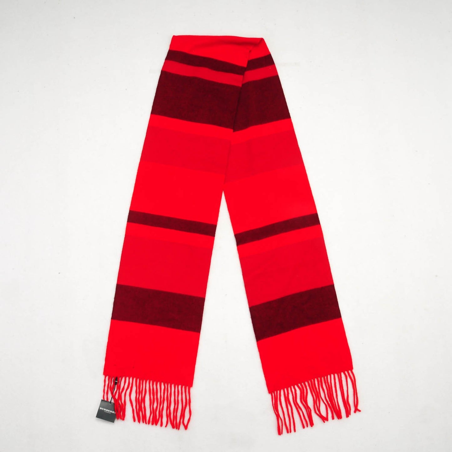 Merino Wool Cashmere Check Scarf Red