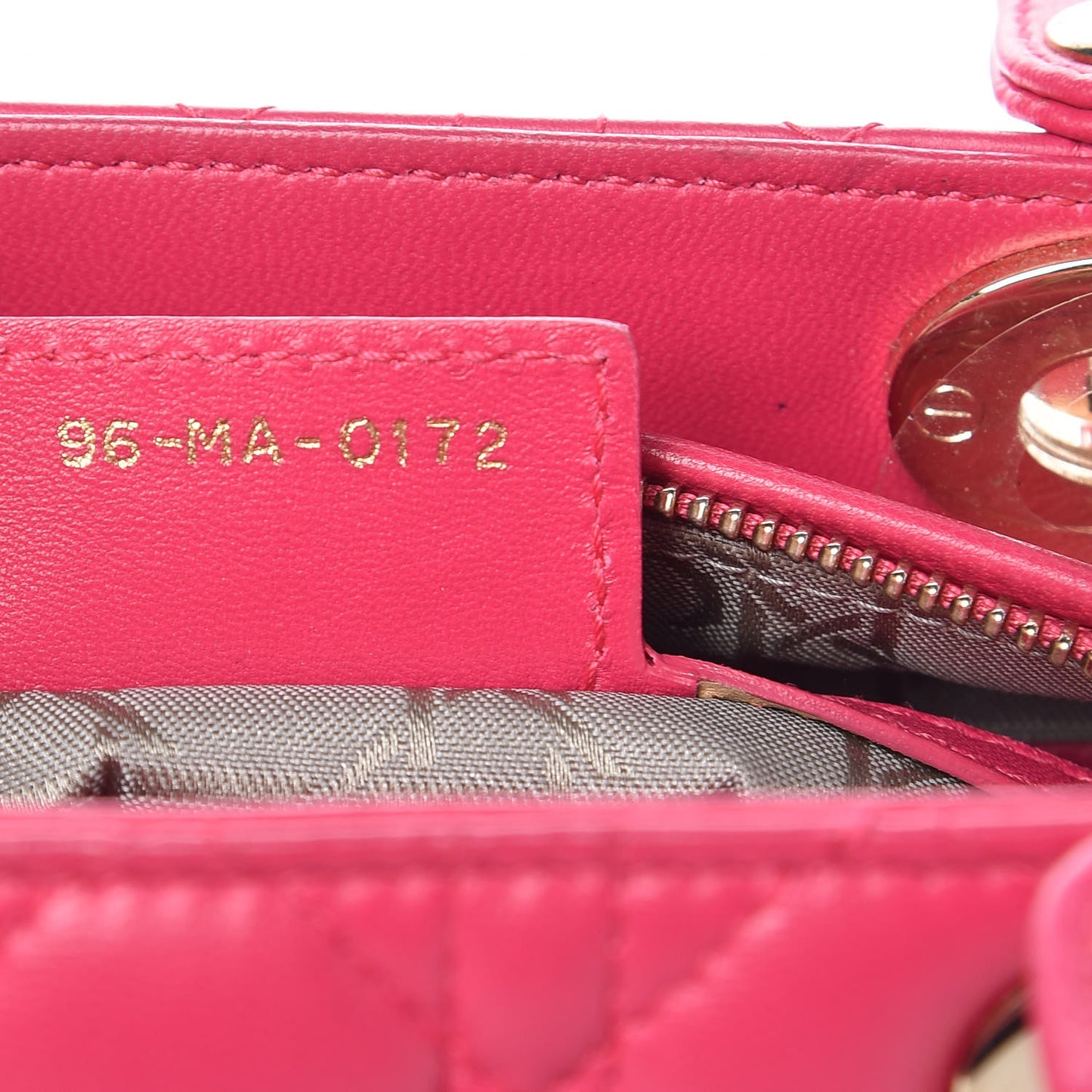 Lambskin Cannage Medium Lady Dior Pink