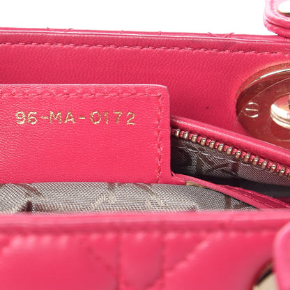 Christian Dior Lambskin Cannage Medium Lady Dior Pink 7 of 10