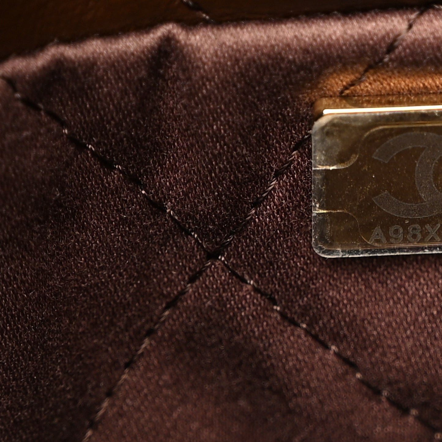 Shiny Calfskin Quilted Small Chanel 22 Dark Brown