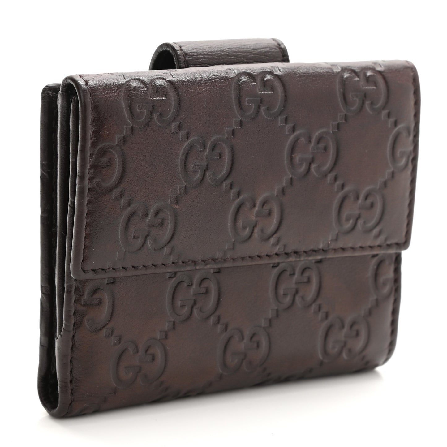 Guccissima Icon Bar French Wallet Dark Brown