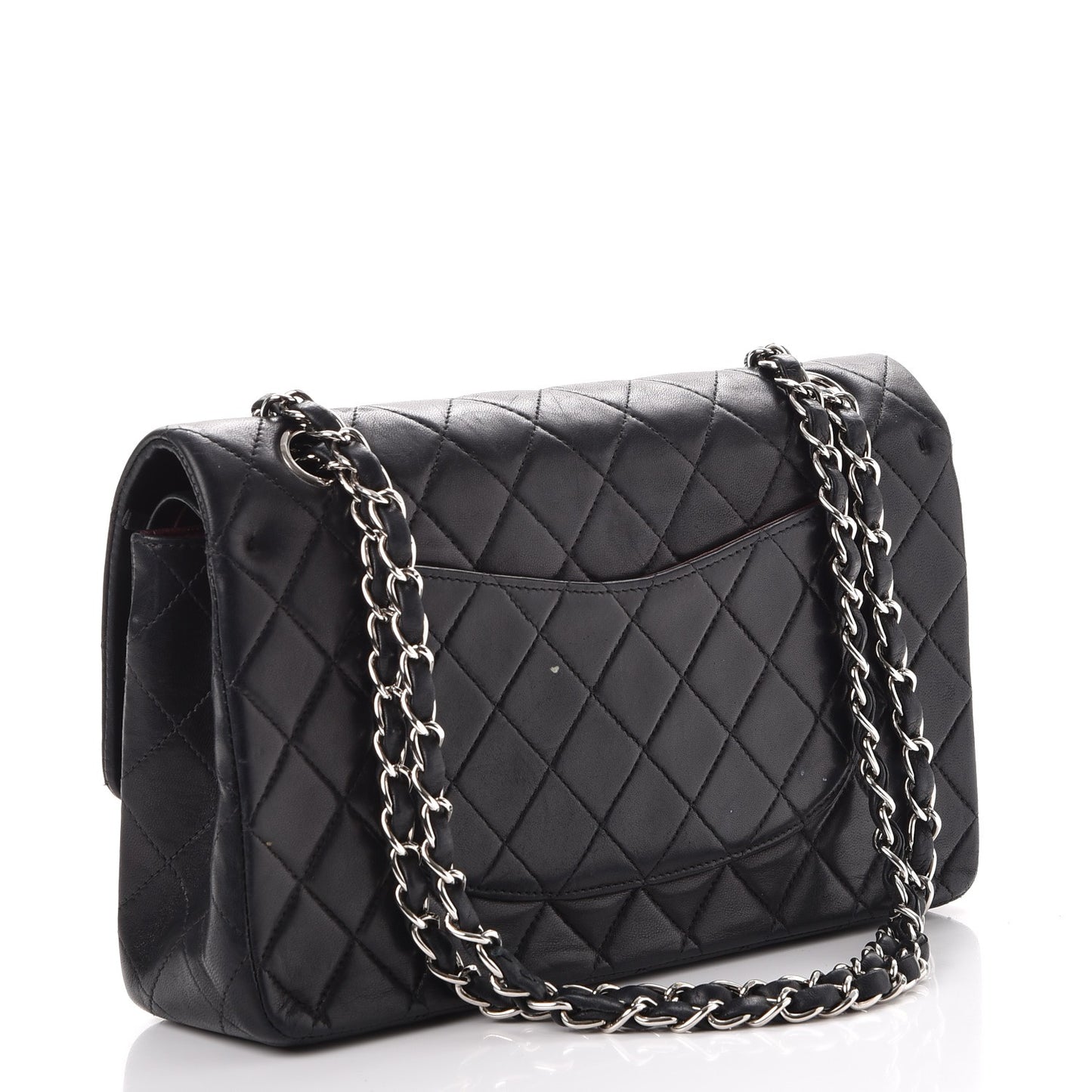 Lambskin Quilted Small Double Flap Black