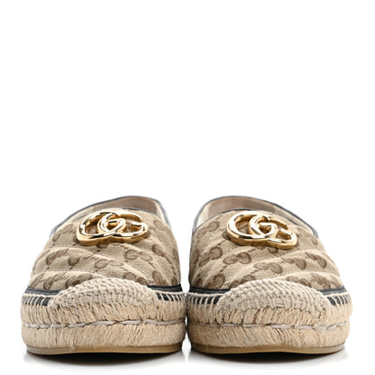 Gucci Monogram Matelasse Diagonal GG Marmont Espadrilles 35 Beige Ebony Black 3 of 14