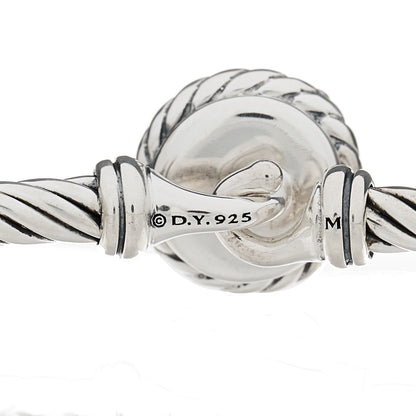 David Yurman Sterling Silver Pink Pearl 3mm Chatelaine Bracelet 2 of 3