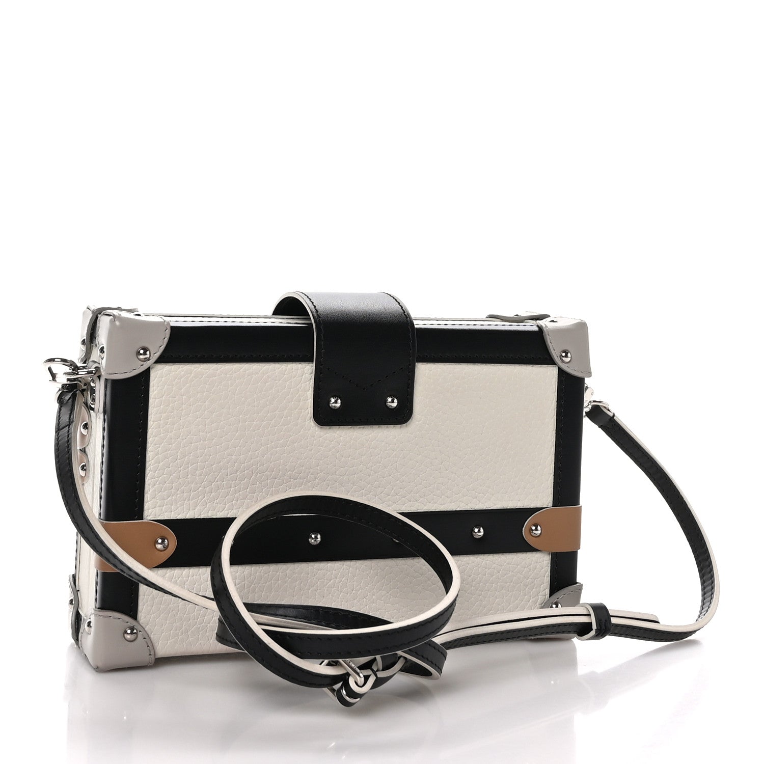 Louis Vuitton Taurillon Petite Malle White Black 3 of 8