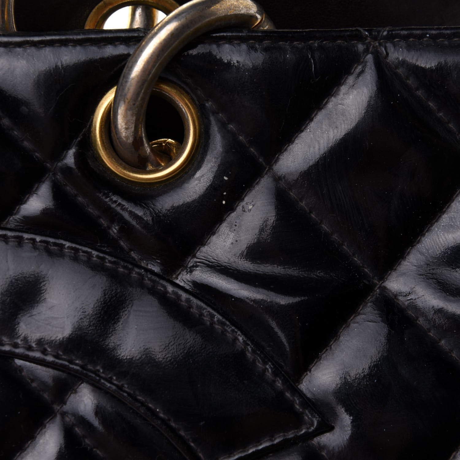 Chanel Patent Quilted Grand Shopping Tote GST Black 10 of 10