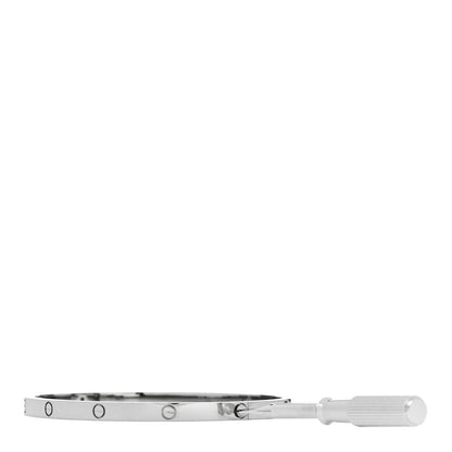Cartier 18K White Gold Small LOVE Bracelet 17 3 of 8