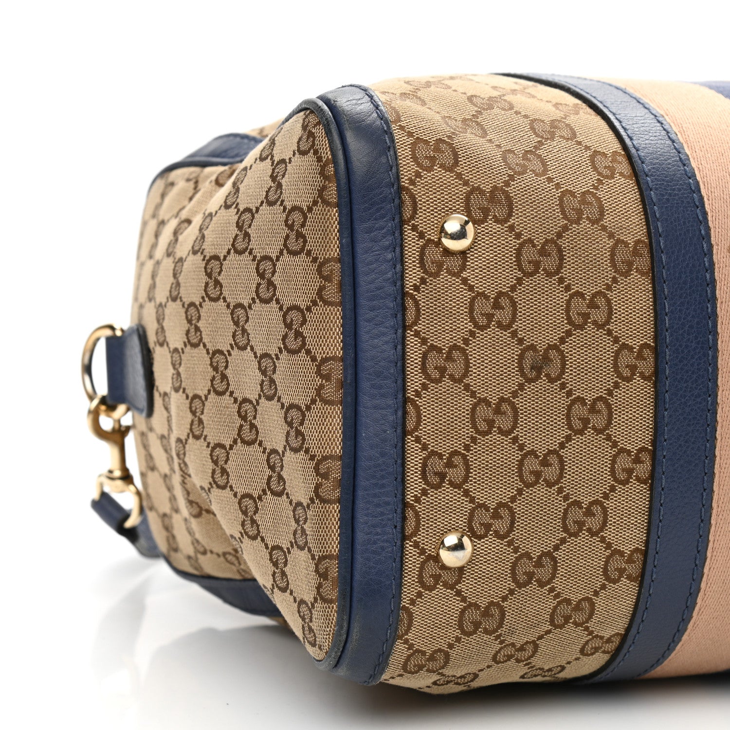 Gucci Monogram Vintage Web Medium Boston Blue 8 of 16