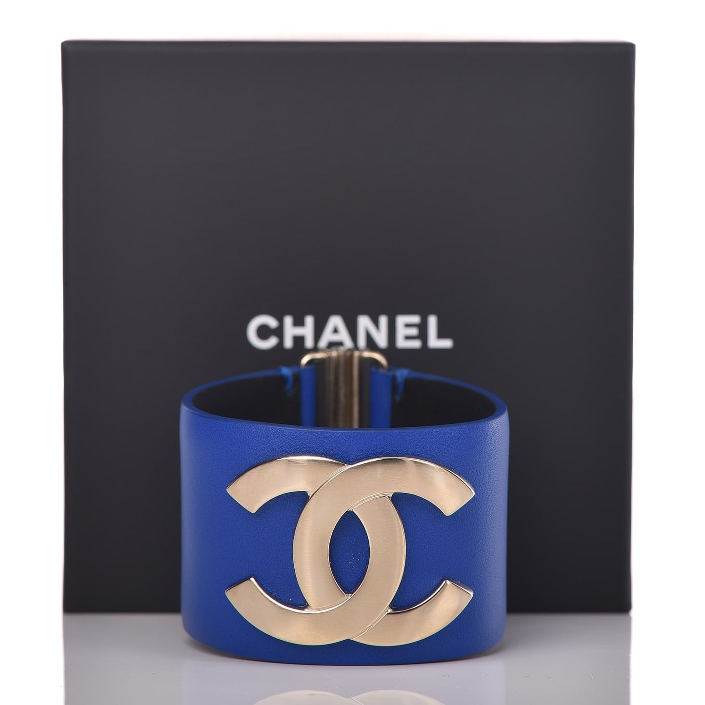 Calfskin CC Wide Cuff M Blue