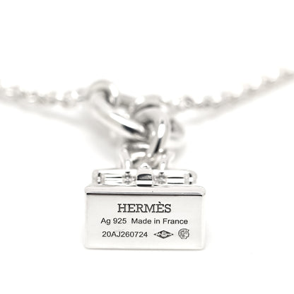 Hermes Sterling Silver Birkin Amulette Pendant Necklace 4 of 6