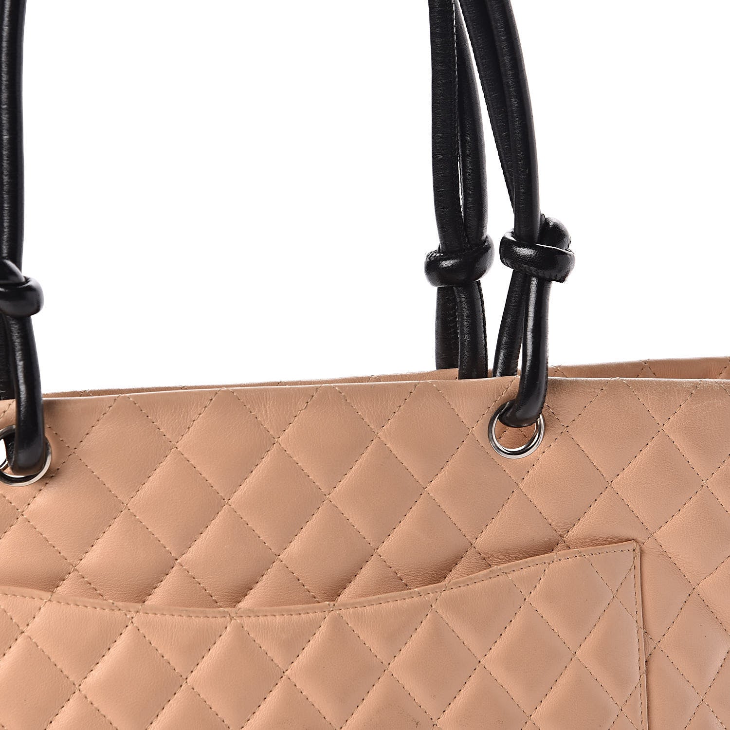 Chanel Calfskin Quilted Large Cambon Tote Beige Black 12 of 14