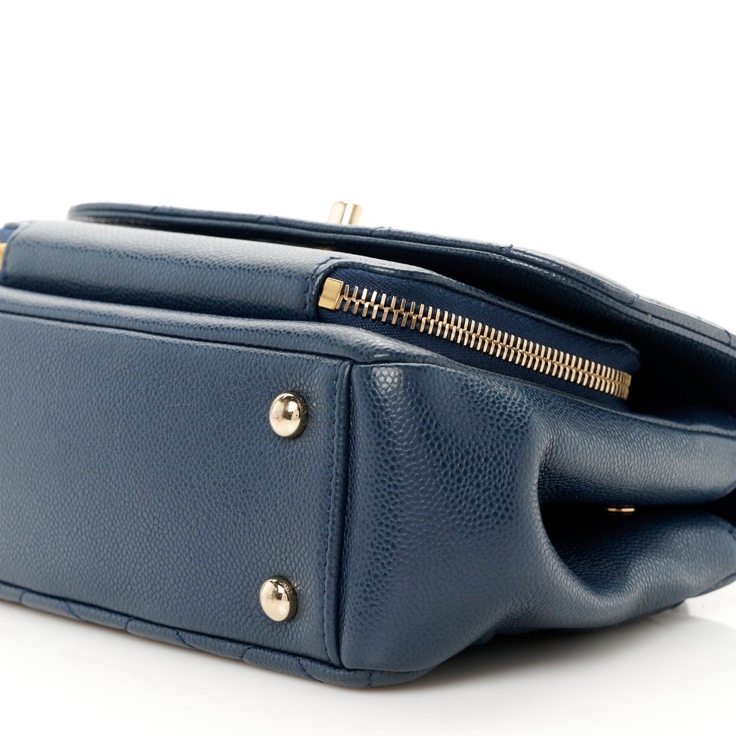 Caviar Quilted Small Business Affinity Flap Navy