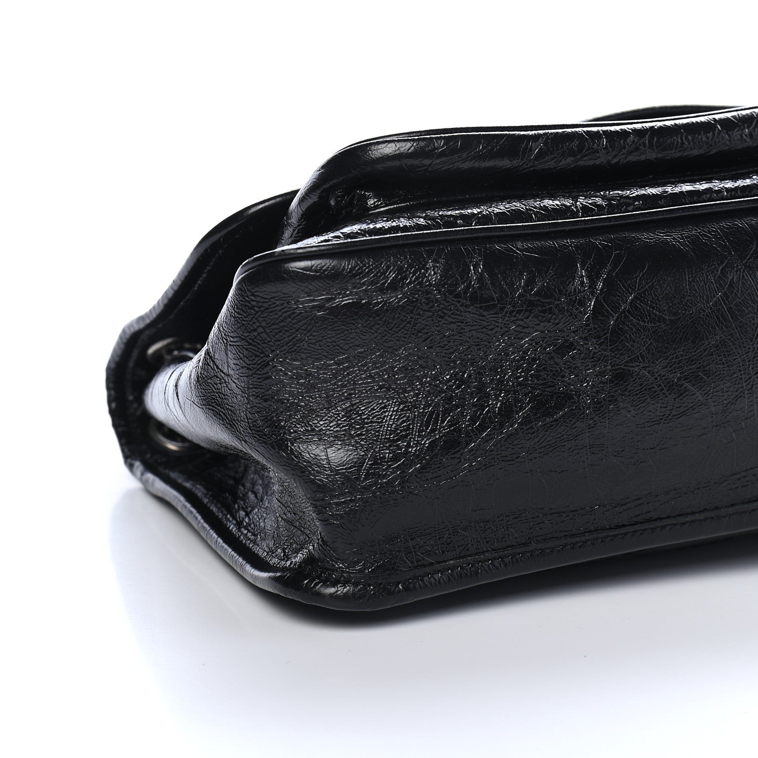 Saint Laurent Crinkled Calfskin Matelasse Monogram Medium Niki Chain Satchel Black 7 of 8