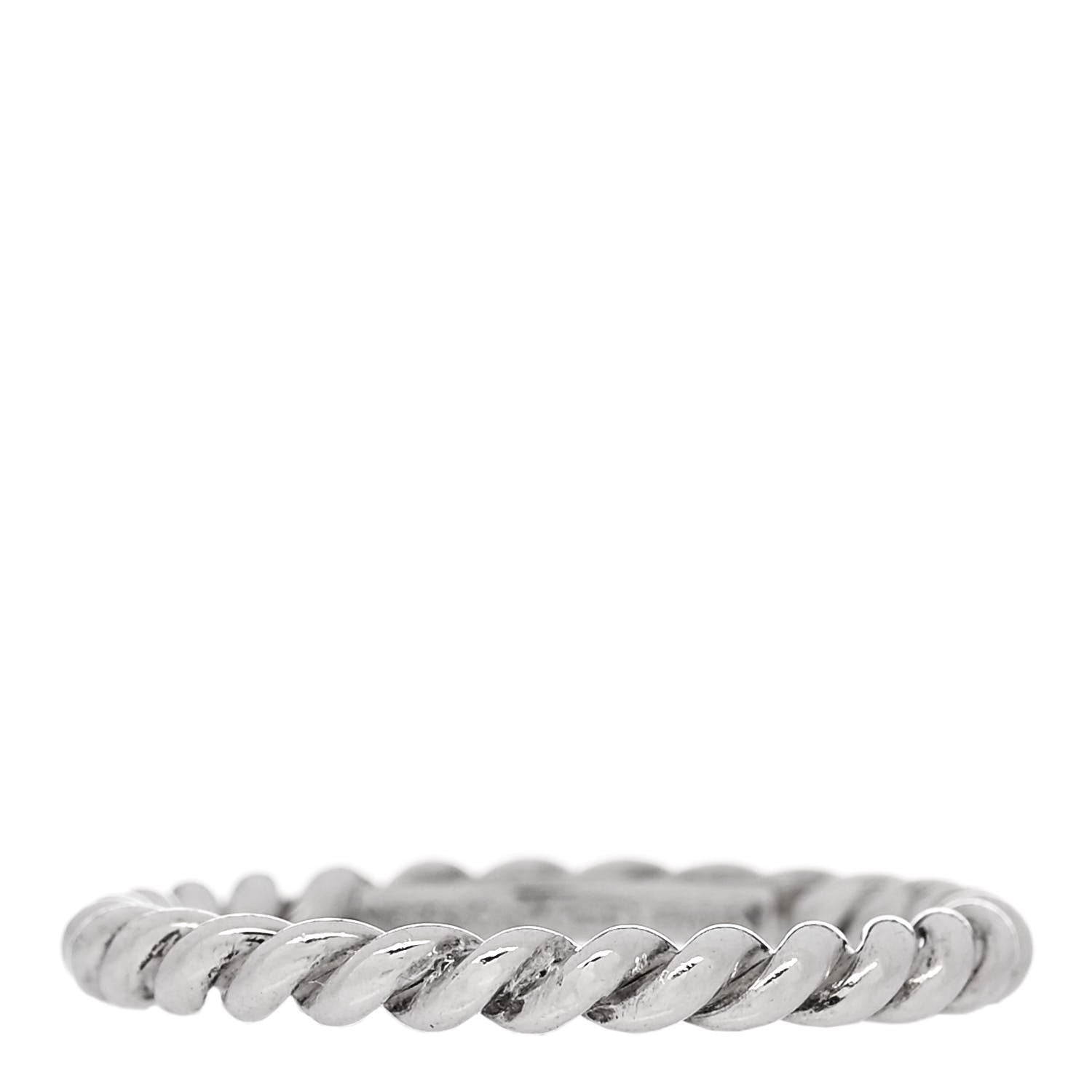Tiffany Sterling Silver Twist Rope Ring 50 5.5 1 of 4