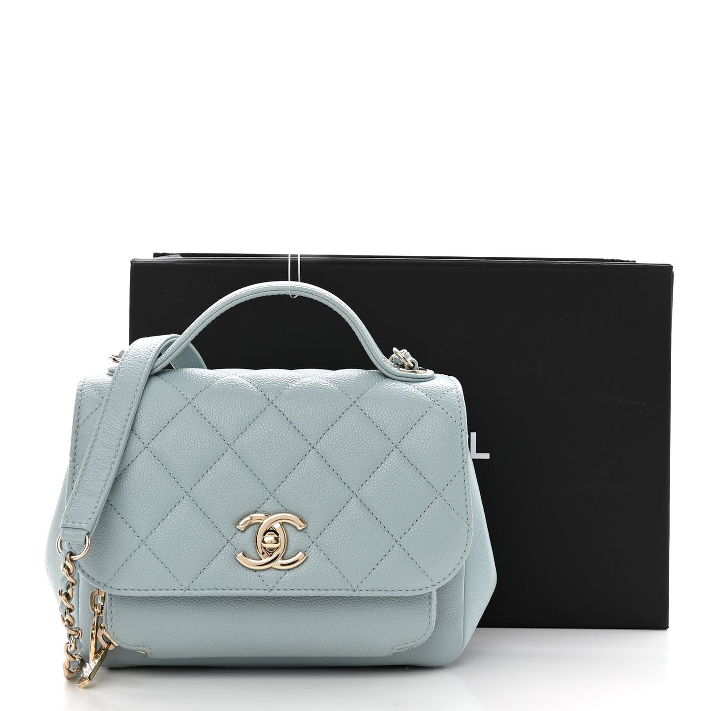 Caviar Quilted Small Business Affinity Flap Blue