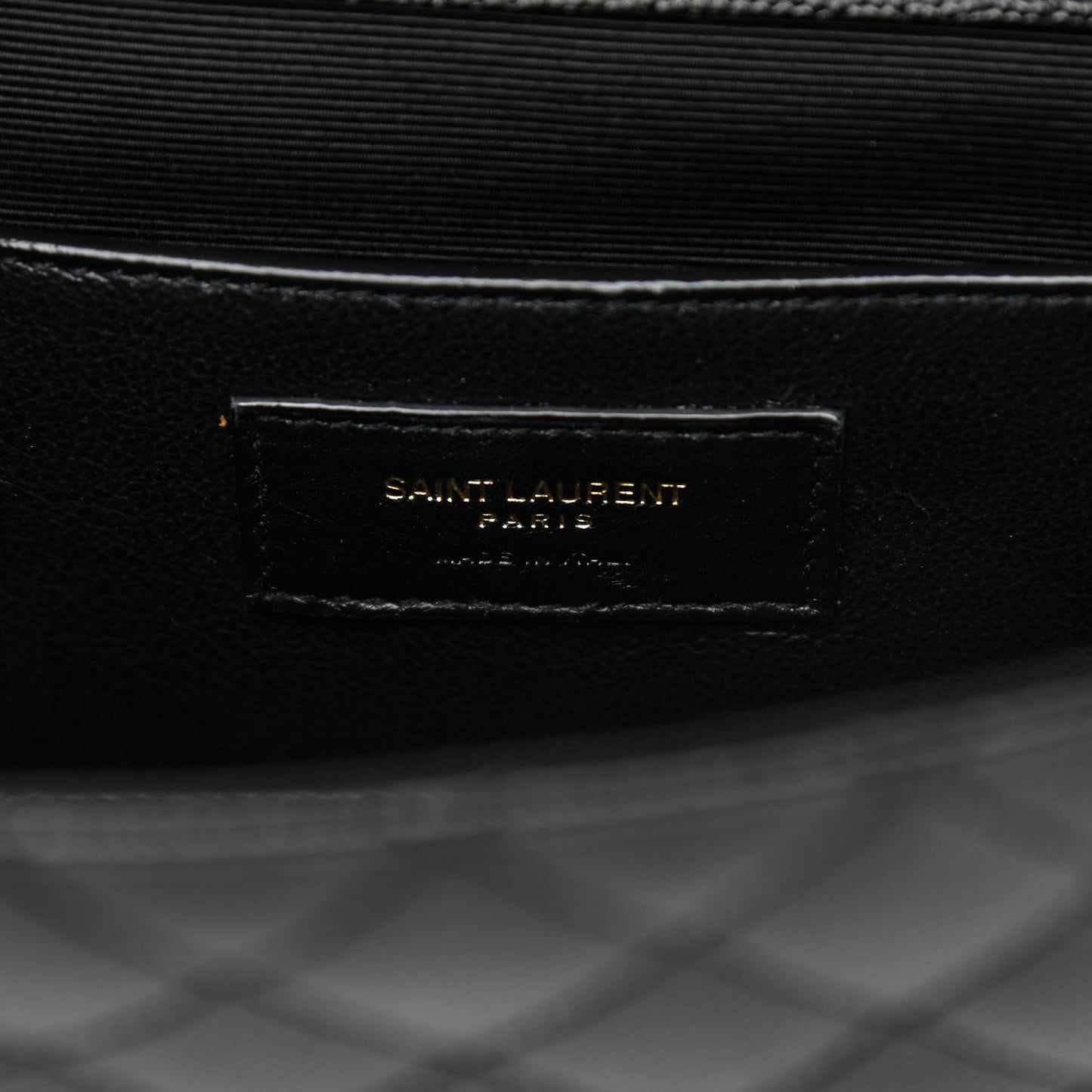 Grain De Poudre Textured Mixed Matelasse Triquilt Small Monogram Satchel Black