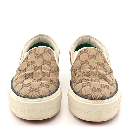 Gucci GG Monogram Womens 1977 Tennis Slip On 30mm Sneakers 36.5 Beige Ebony Mystic White 3 of 12
