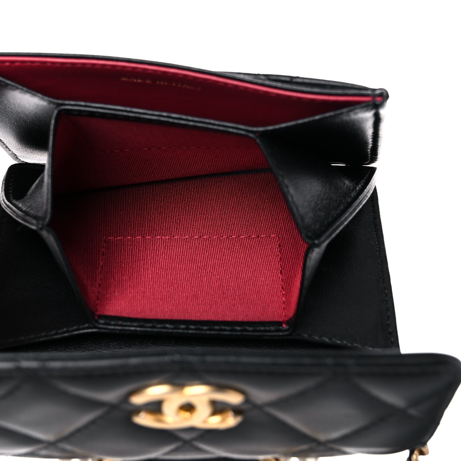 Chanel Lambskin Quilted Pearl Crown Clutch With Chain Black 5 of 13