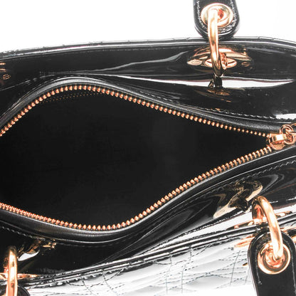 Christian Dior Patent Cannage Medium Lady Dior Black 5 of 9