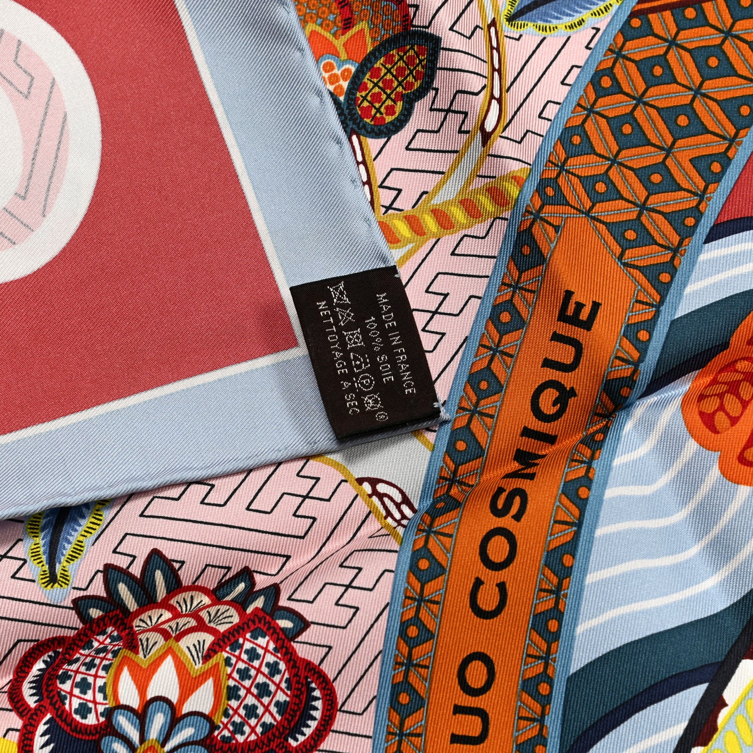 Hermes Silk Twill Duo Cosmique Scarf 90 Bleu Ciel Brique 2 of 6