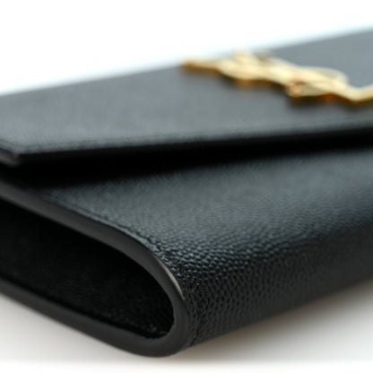 Saint Laurent Grain de Poudre Uptown Chain Wallet Black 9 of 10