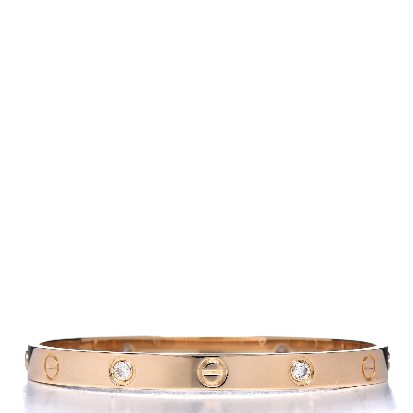 18K Yellow Gold 4 Diamond LOVE Bracelet 17