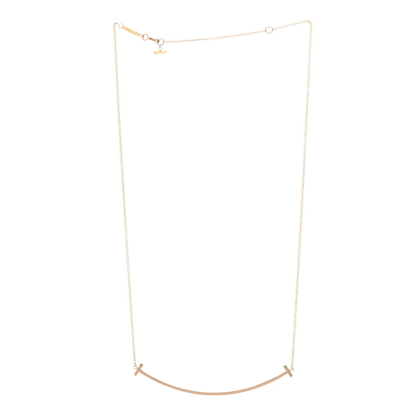 18K Yellow Gold Large T Smile Pendant Necklace