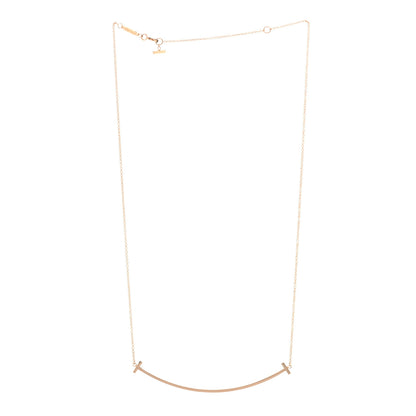 Tiffany 18K Yellow Gold Large T Smile Pendant Necklace 2 of 6