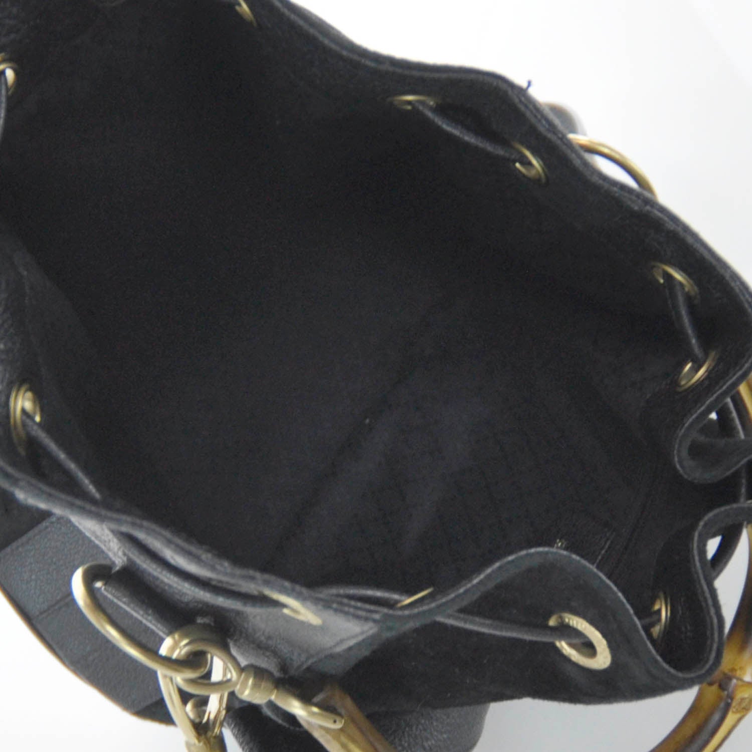 Gucci Suede Bamboo Top Handle Tote Black 7 of 8