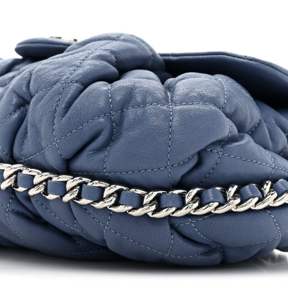 Chanel Washed Lambskin Quilted Medium Chain Around Messenger Blue 8 of 19