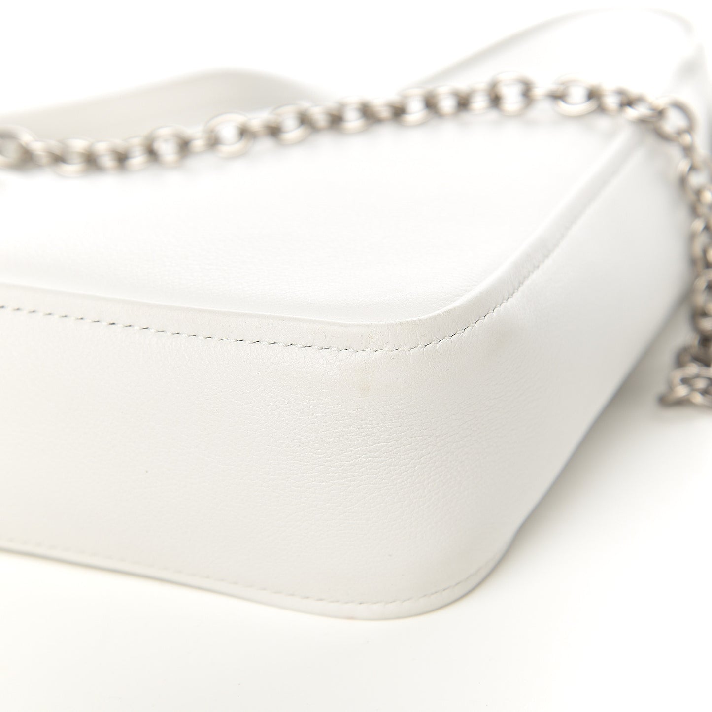Calfskin XS Triangle Chain Duffle White