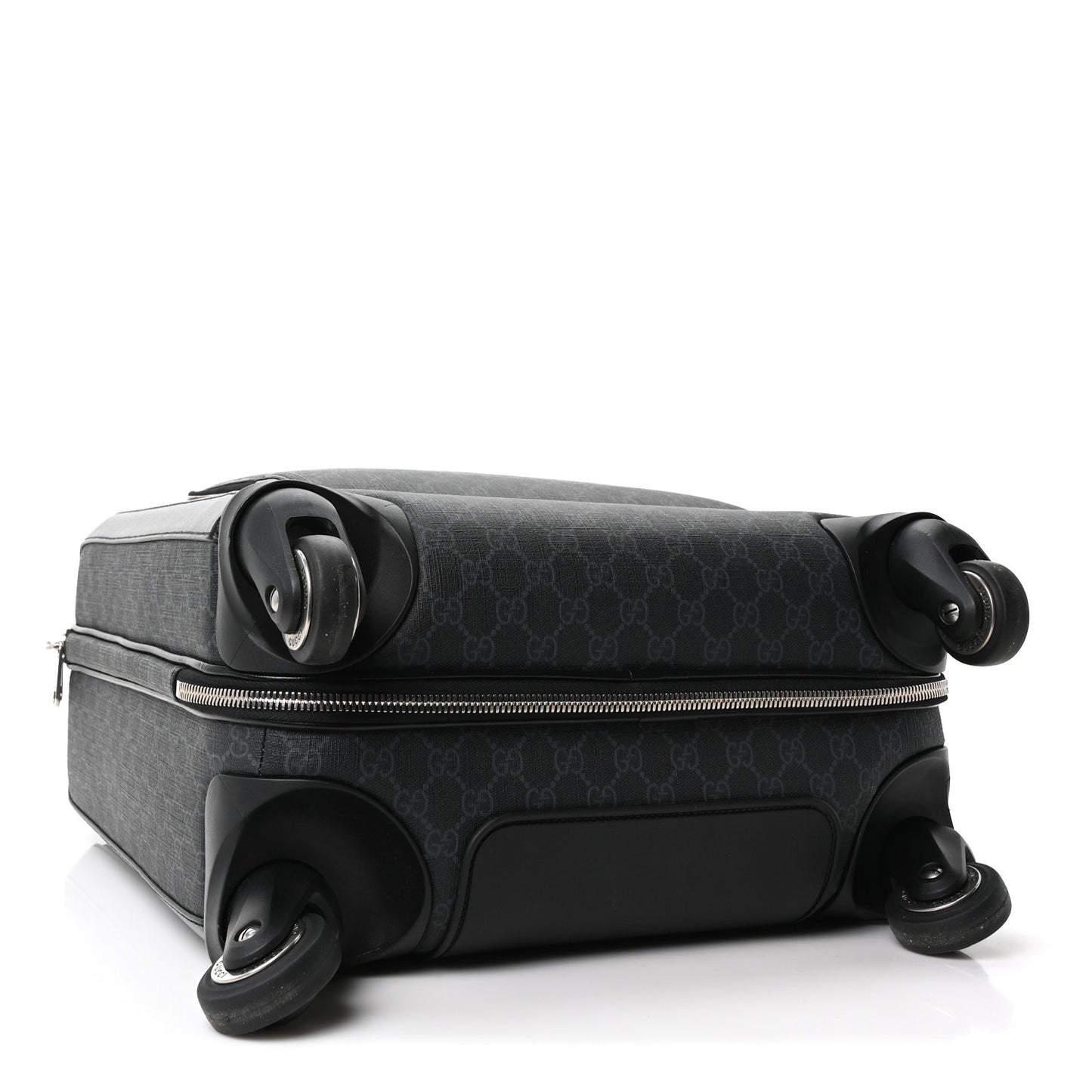GG Supreme Monogram Four Wheel Suitcase Black Grey