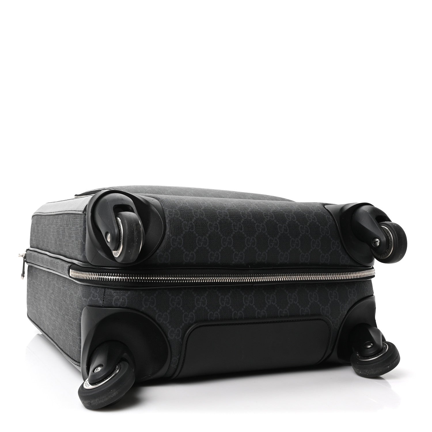 Gucci GG Supreme Monogram Four Wheel Suitcase Black Grey 3 of 9
