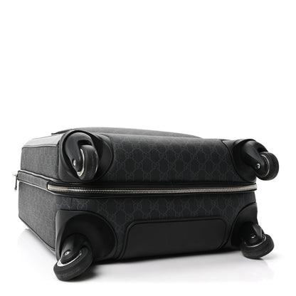 Gucci GG Supreme Monogram Four Wheel Suitcase Black Grey 3 of 9