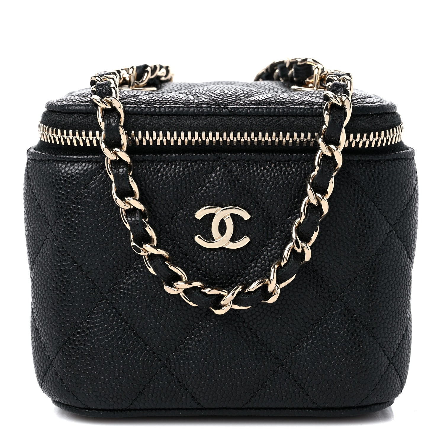 Chanel Caviar Quilted Mini Vanity Case With Chain Black 1 of 9