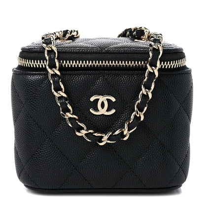 Chanel Caviar Quilted Mini Vanity Case With Chain Black 1 of 9
