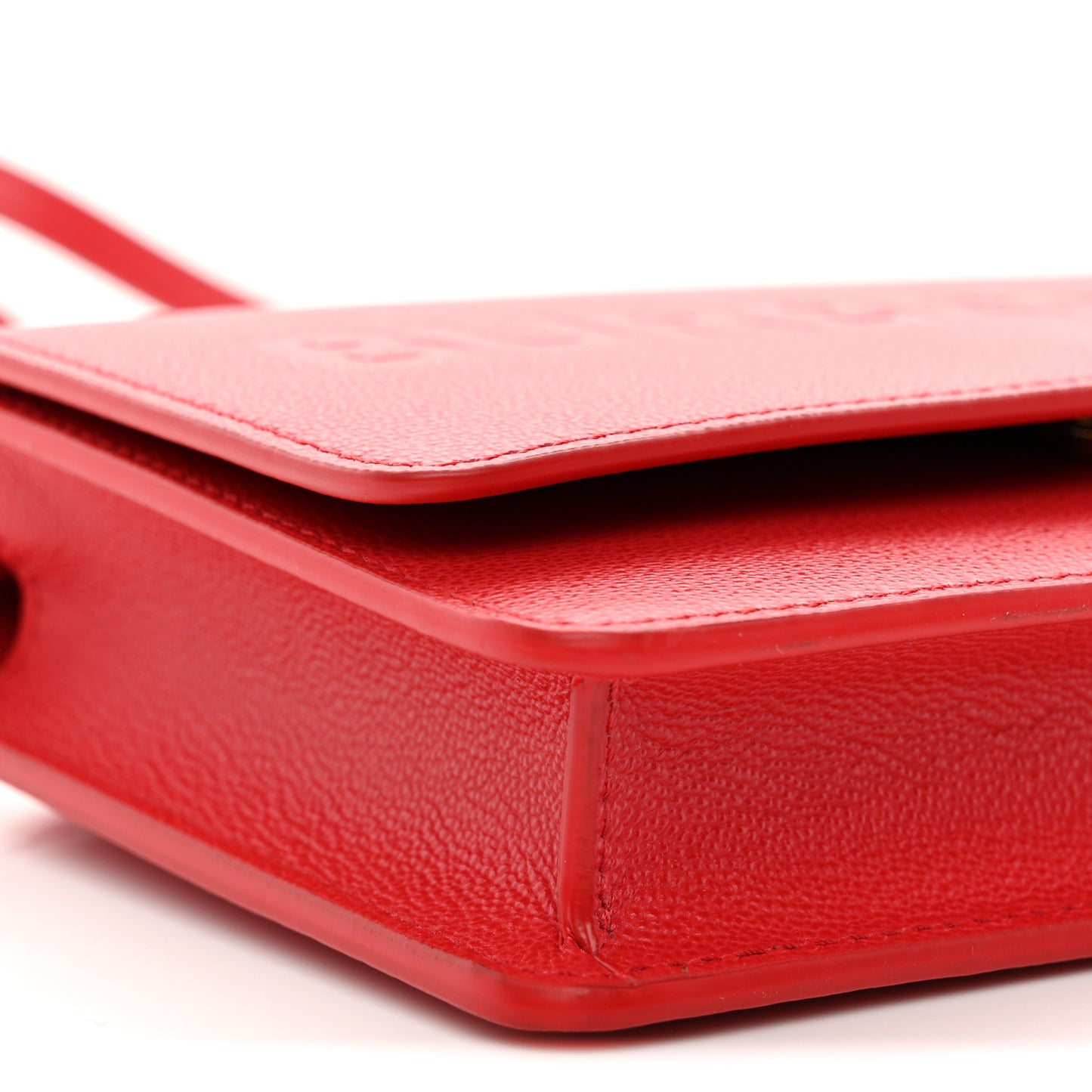 Smooth Calfskin Logo Embossed Hampshire Crossbody Red