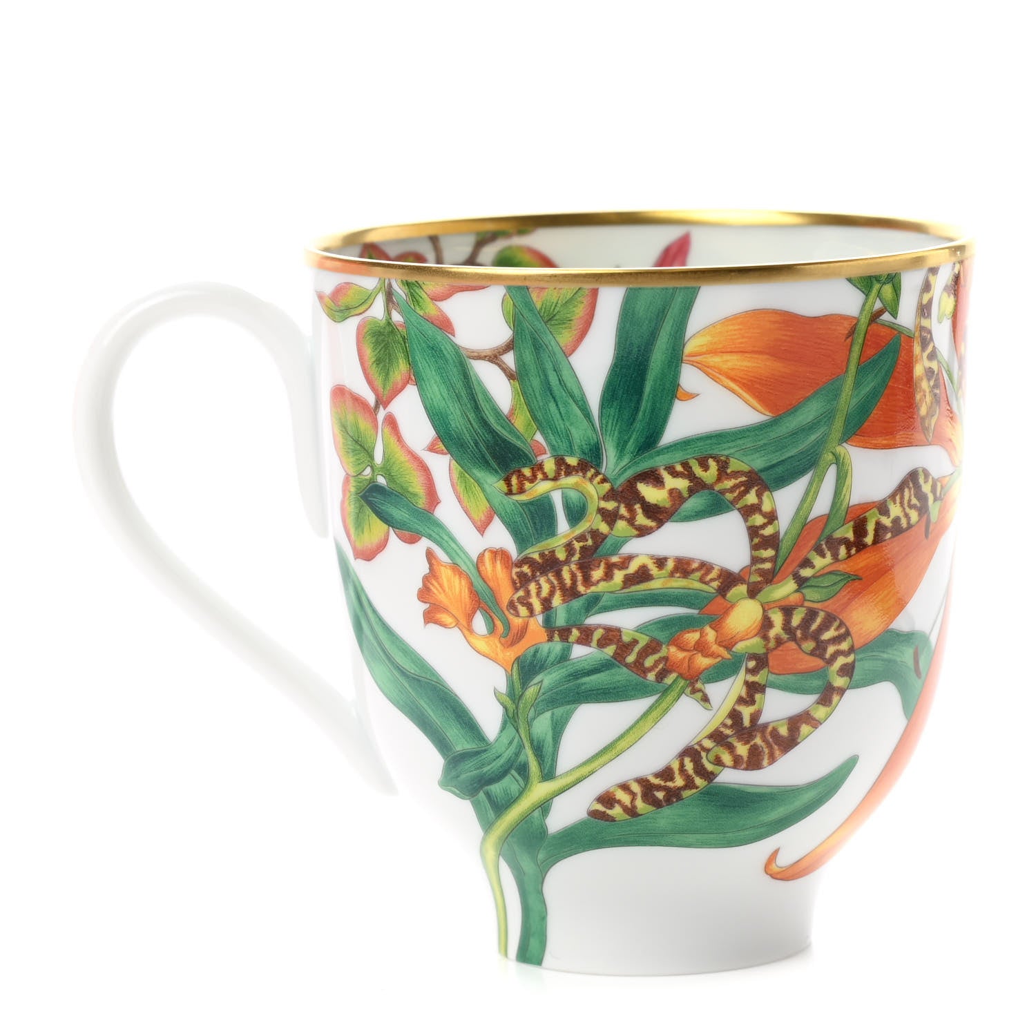 Hermes Limoges Porcelain Passifolia Mug 1 of 7