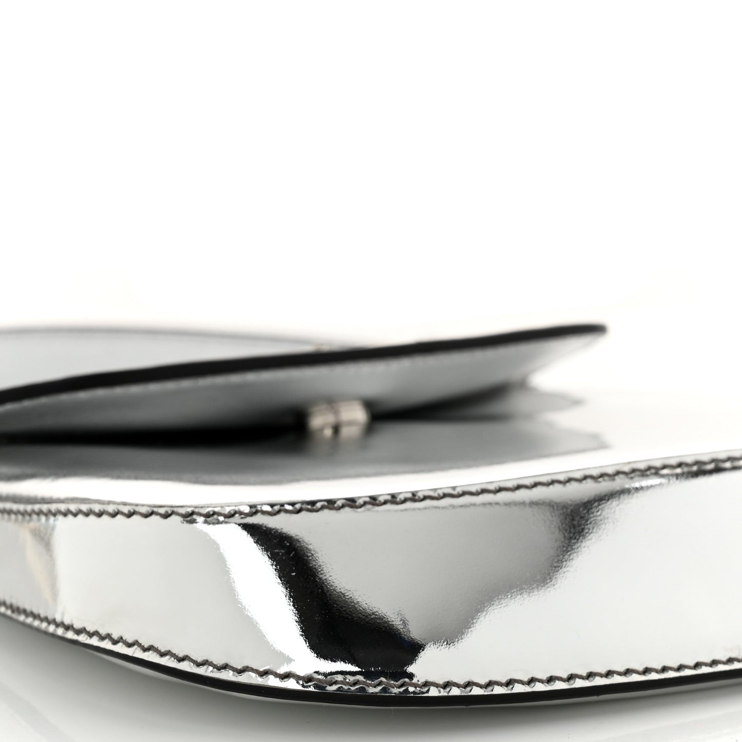 Spazzolato Mini Cleo Flap Adjustable Strap Shoulder Bag Silver