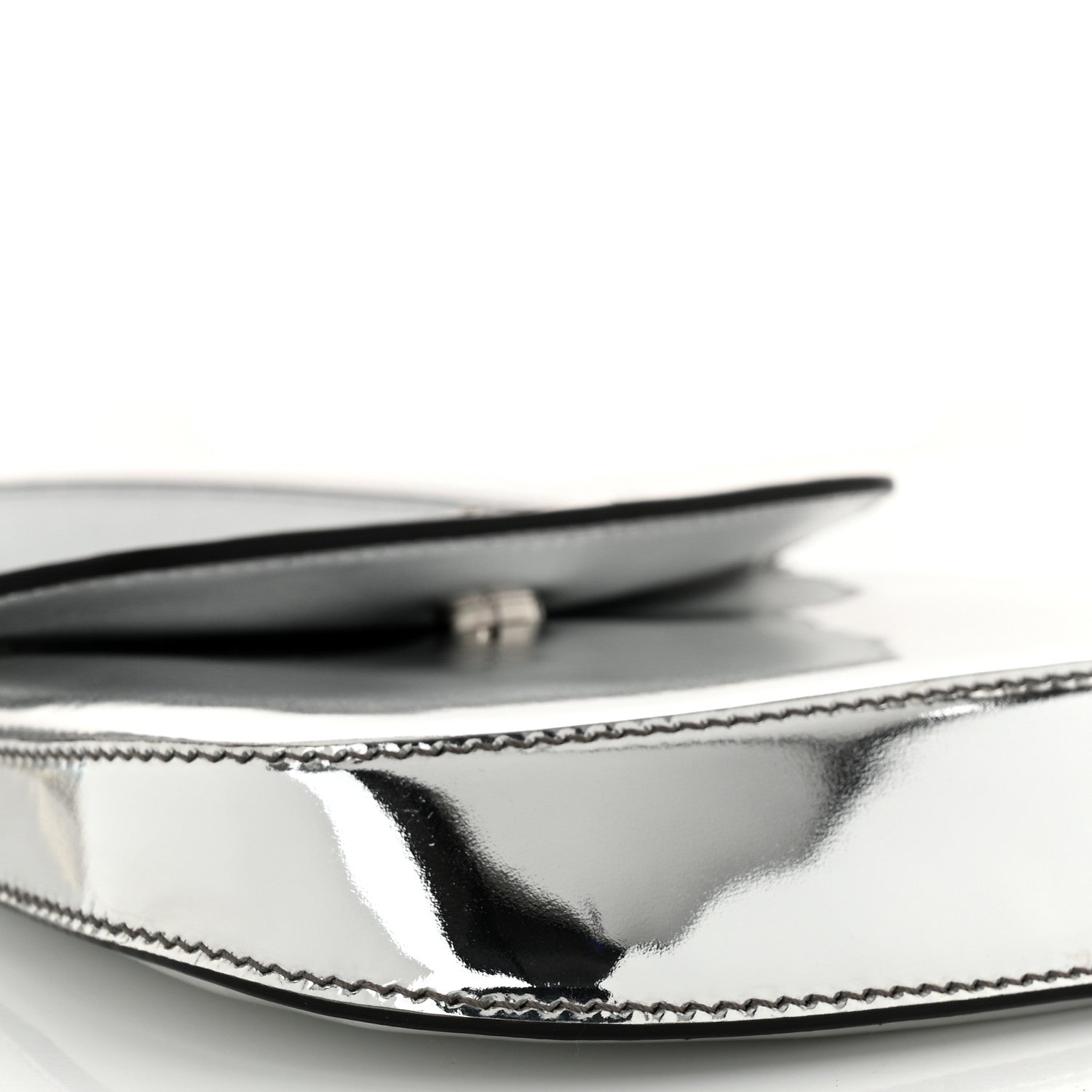 Prada Spazzolato Mini Cleo Flap Adjustable Strap Shoulder Bag Silver 8 of 10