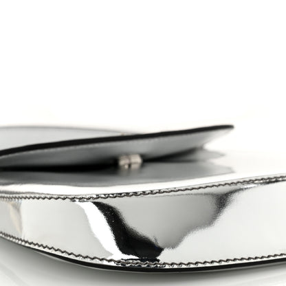 Prada Spazzolato Mini Cleo Flap Adjustable Strap Shoulder Bag Silver 8 of 10