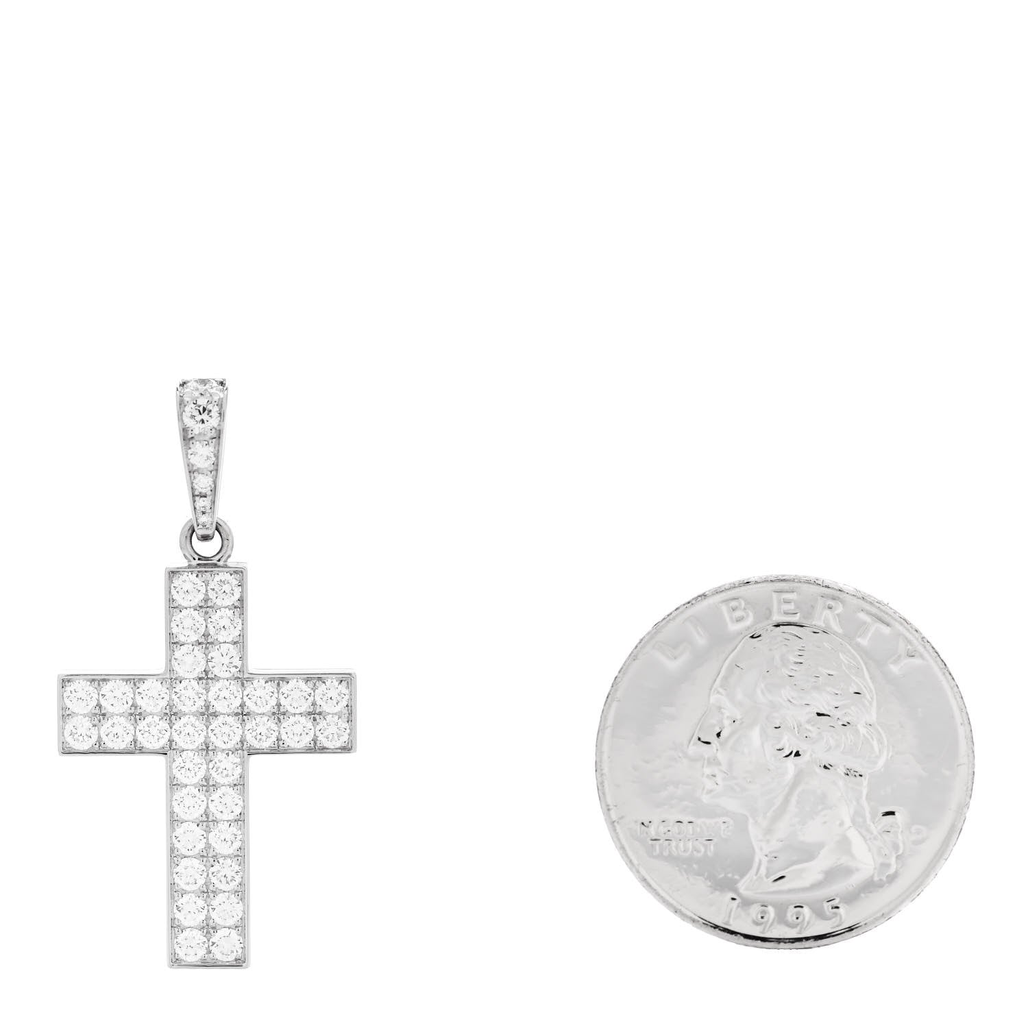 Cartier 18K White Gold Diamond Croix One More Cross Pendant 2 of 6