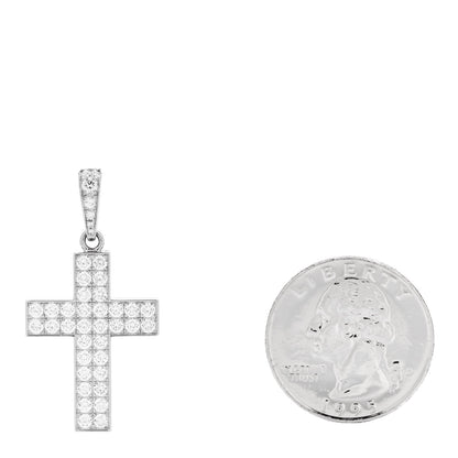 Cartier 18K White Gold Diamond Croix One More Cross Pendant 2 of 6