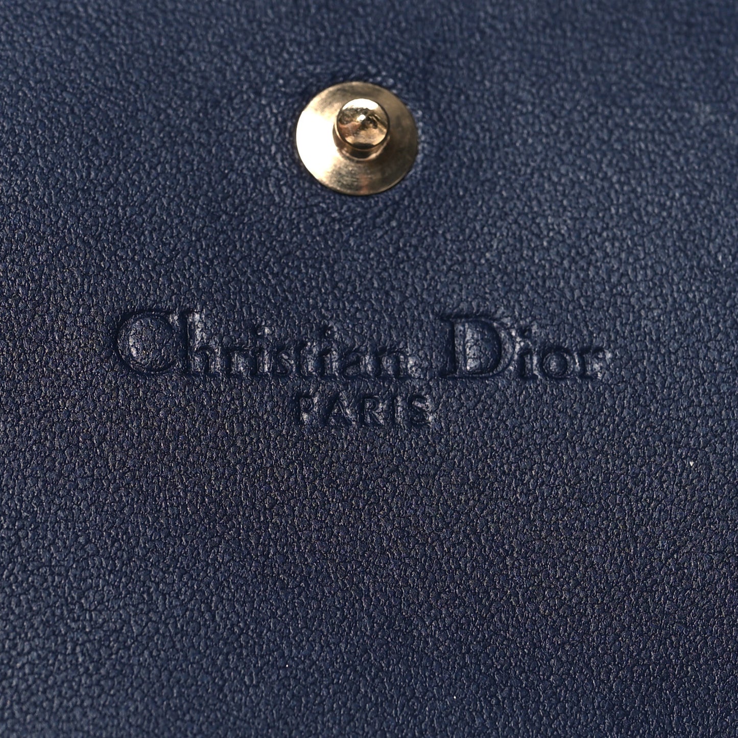 Lambskin Cannage Mini Lady Dior Wallet Navy