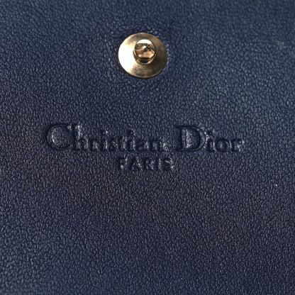 Christian Dior Lambskin Cannage Mini Lady Dior Wallet Navy 7 of 8