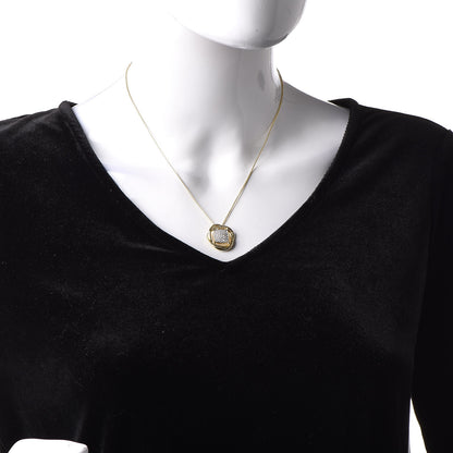 David Yurman 18K Yellow Gold Pave Diamond Crossover Pendant Necklace 2 of 6