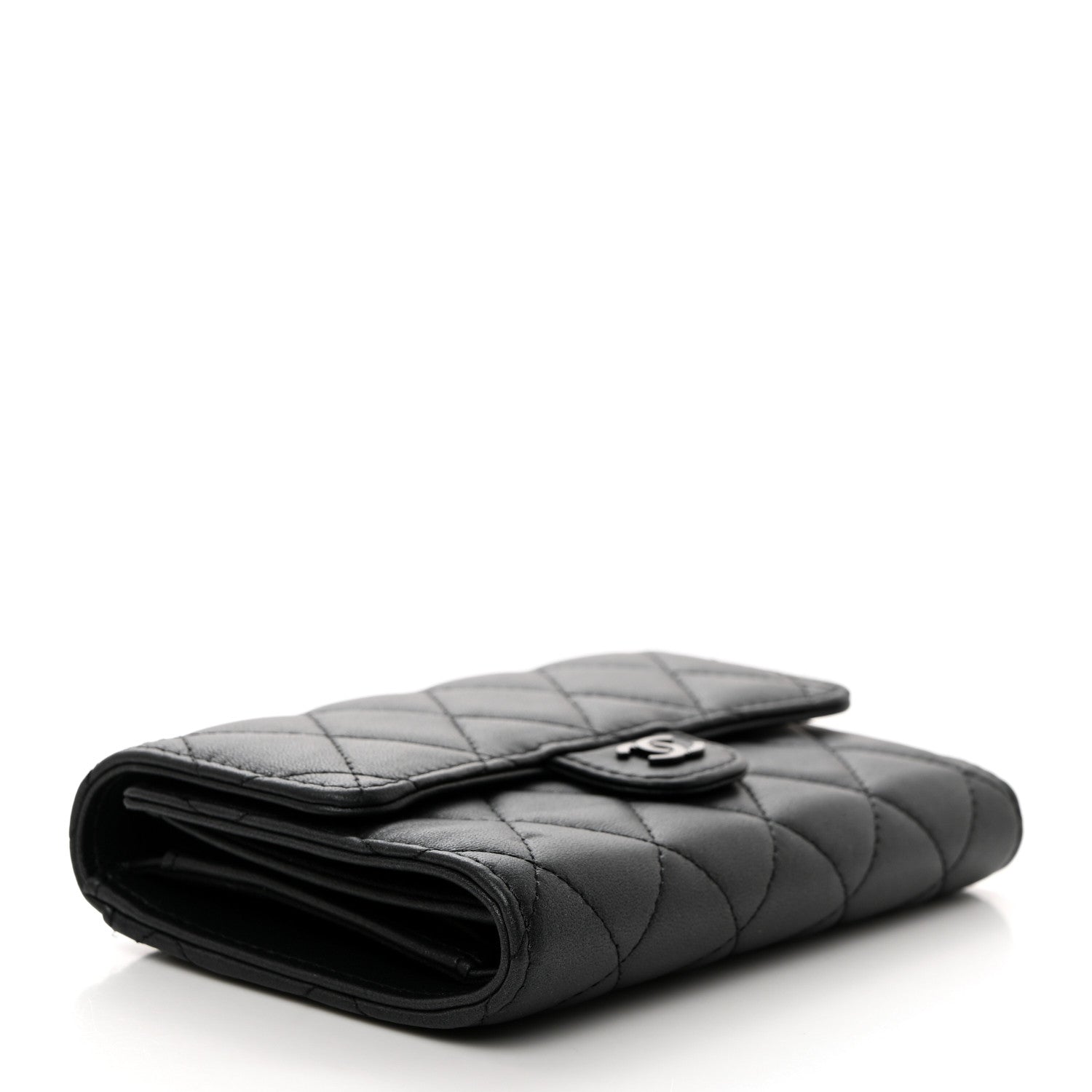 Chanel Lambskin Quilted Medium Flap Wallet So Black 4 of 9