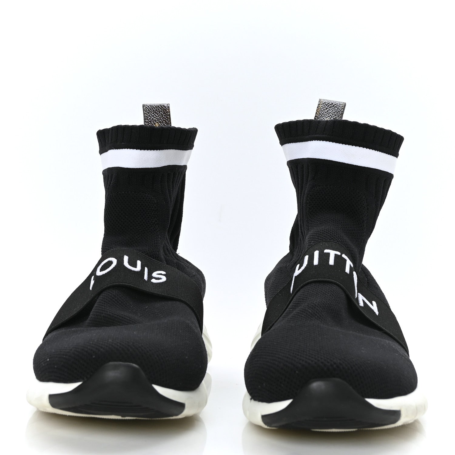 Louis Vuitton Monogram Stretch Fabric Aftergame Sneaker Boots 40 Black 2 of 8